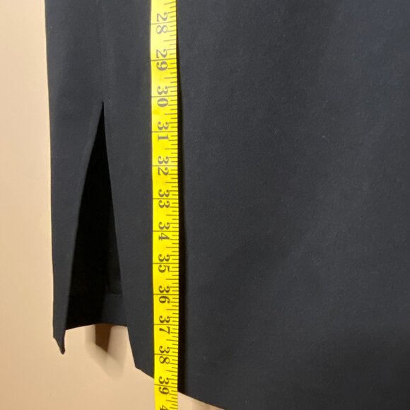 Sophisticated Black Calvin Klein Women’s Sleeveless Front Slit Knee Length Dress - Picture 13 of 13